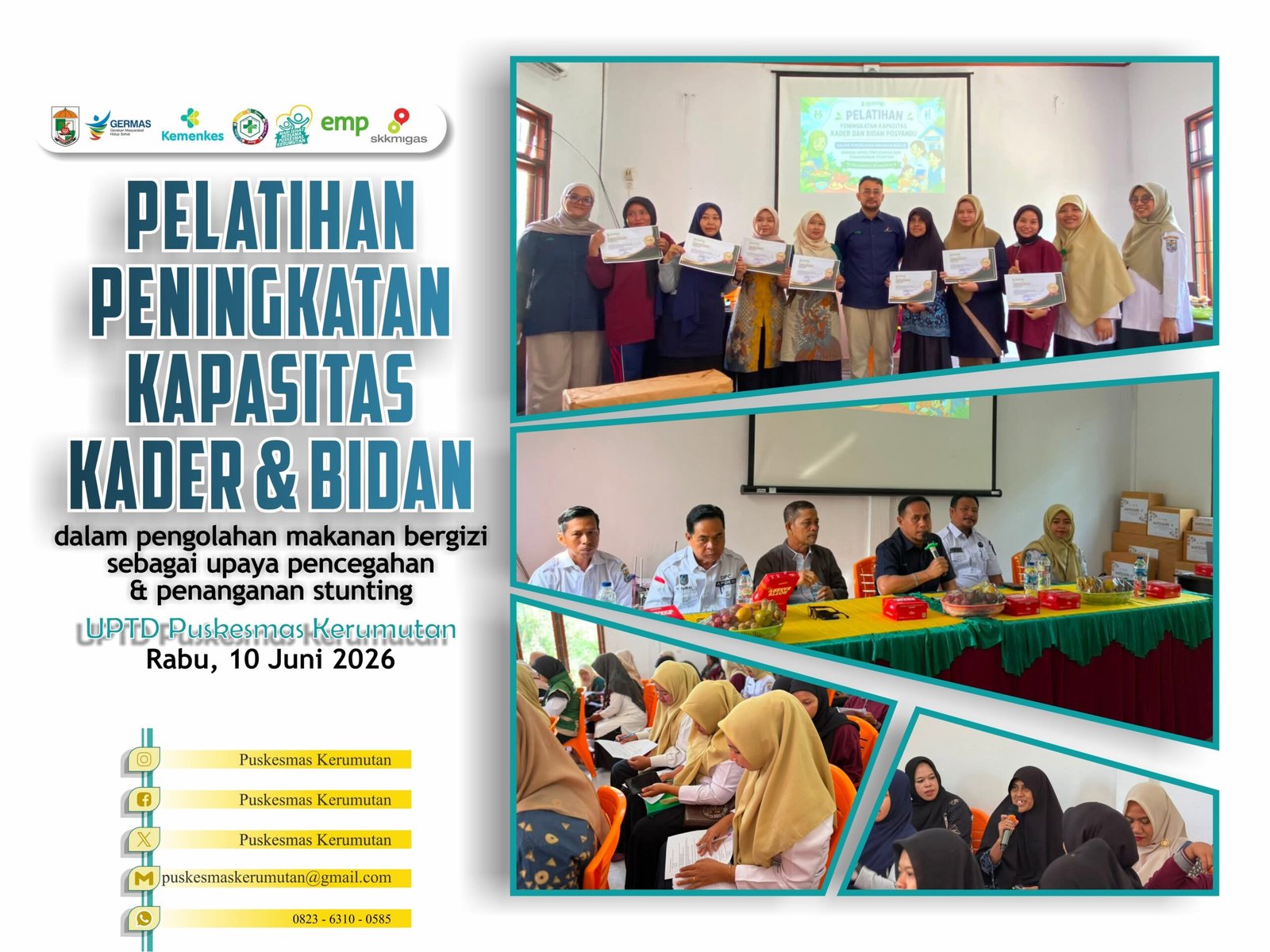 PELATIHAN PENINGKATAN KAPASITAS KADER DAN BIDAN POSYANDU DALAM PENGOLAHAN MAKANAN BERGIZI
